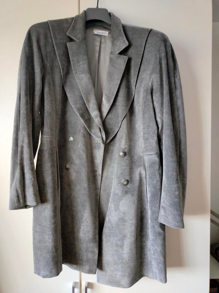 Clasen Lange Velvet Blazer Lichtgrijs - Klassiek & Stijlvol, Kleding | Dames, Maat 38/40 (M), Clasen, Ophalen of Verzenden, Jasje