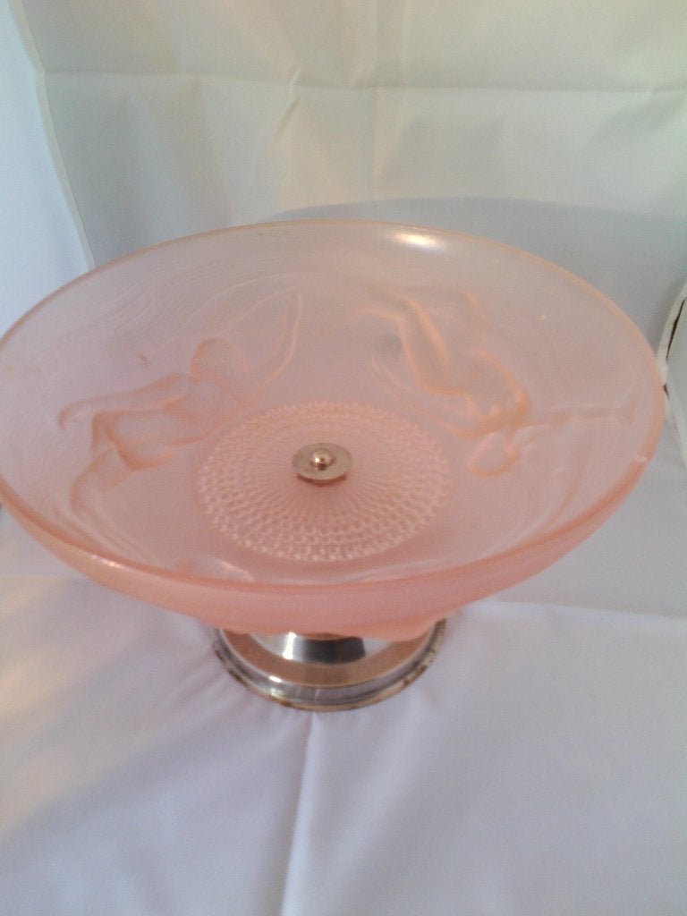 Art deco schaal zeemeerminnen zwemmend rondom. Sabino stijl, Ophalen