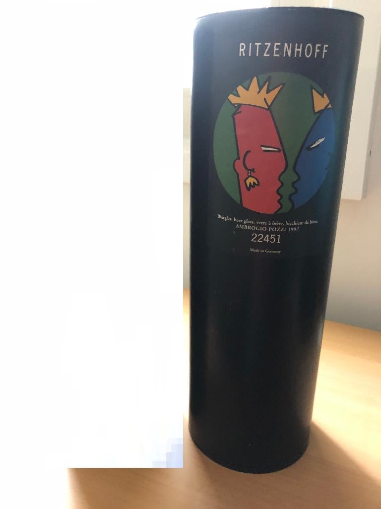 Ritzenhoff glas nr 22451 Bierglas Ambrogio Pozzi 1997., Ophalen of Verzenden, Nieuw, Glas of Glazen, Overige merken