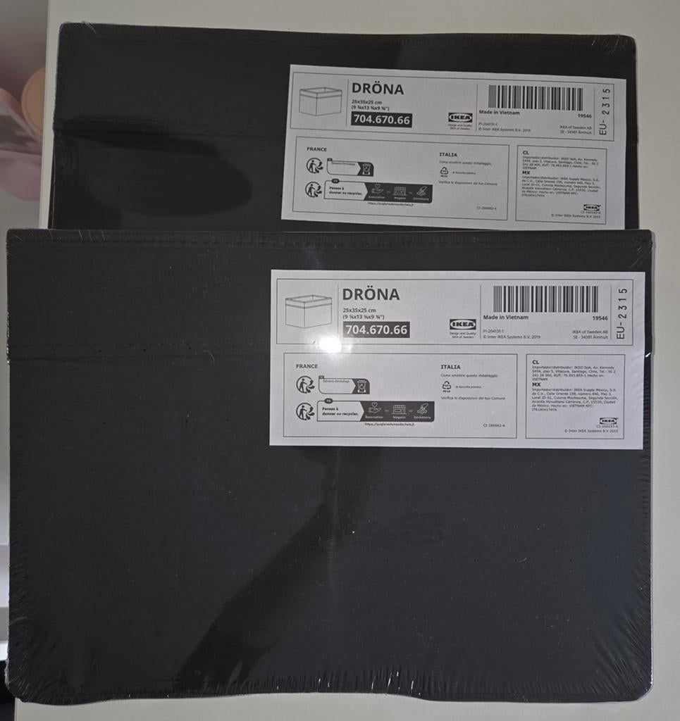 2x Nieuwe Zwarte IKEA DRÖNA Bakken (evt. 2 gebruikte), Zwart, Nieuw, Ophalen of Verzenden, Modern