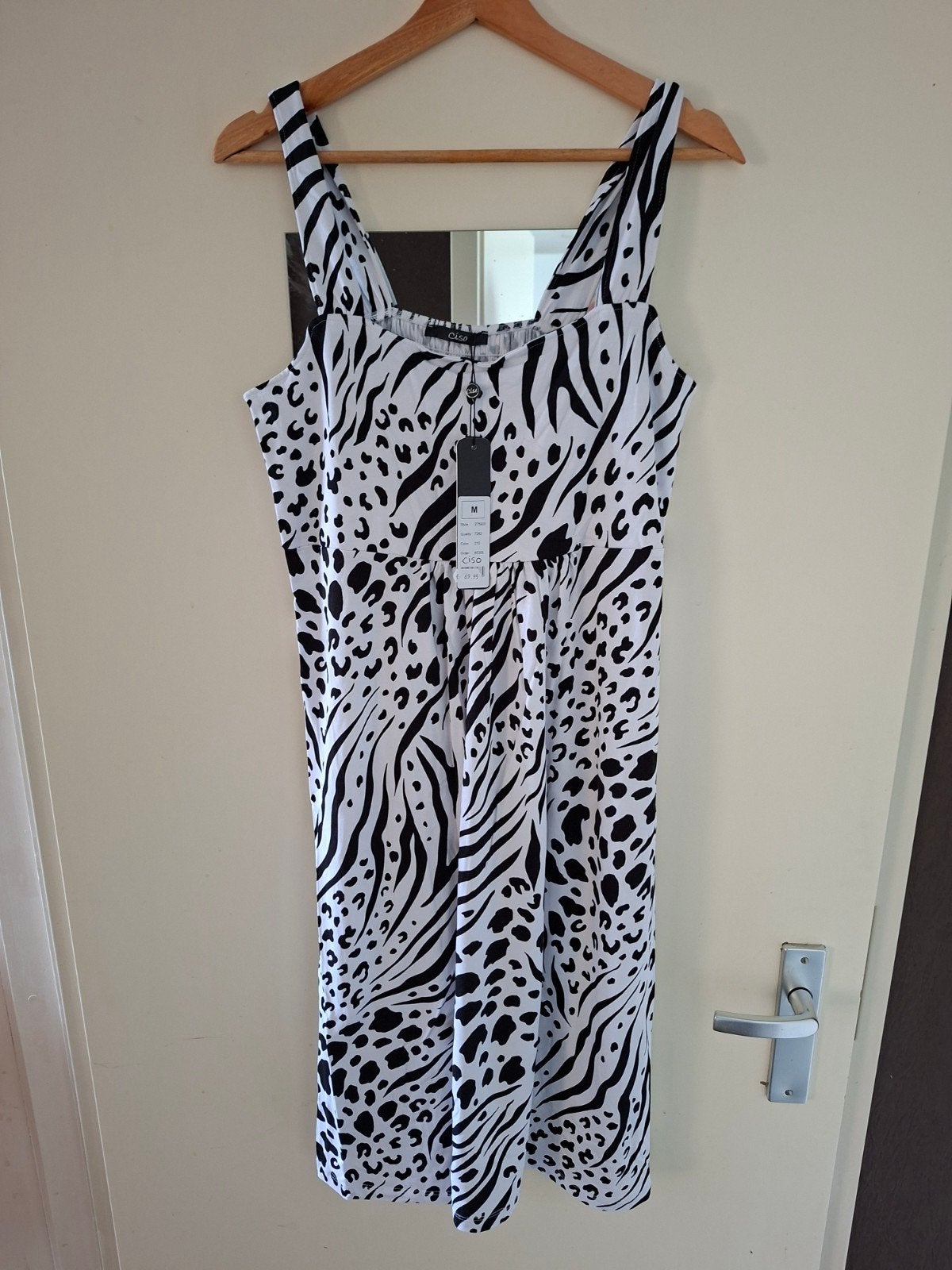 Ciso Zomerjurk met Animal Print (Nieuw met kaartje!), Kleding | Dames, Ophalen of Verzenden, Nieuw, Zwart, Onder de knie
