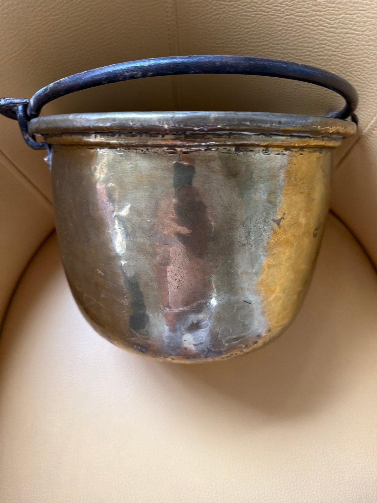 Antieke koperen pot met handvat, Ophalen, Koper