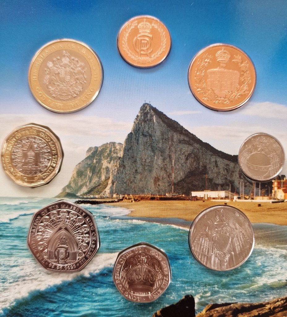 Gibraltar BU muntenset 2024 Charles III - 9 munten., Postzegels en Munten, Ophalen of Verzenden, Overige landen, Setje