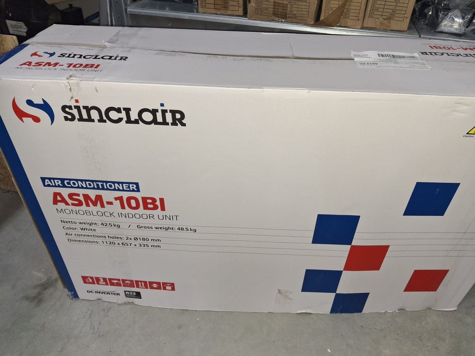 Sinclair Monoblock Airconditioner ASM-10BI - Nieuw in doos, Witgoed en Apparatuur, Airco's, Nieuw, Wandairco, 60 tot 100 m³, 3 snelheden of meer