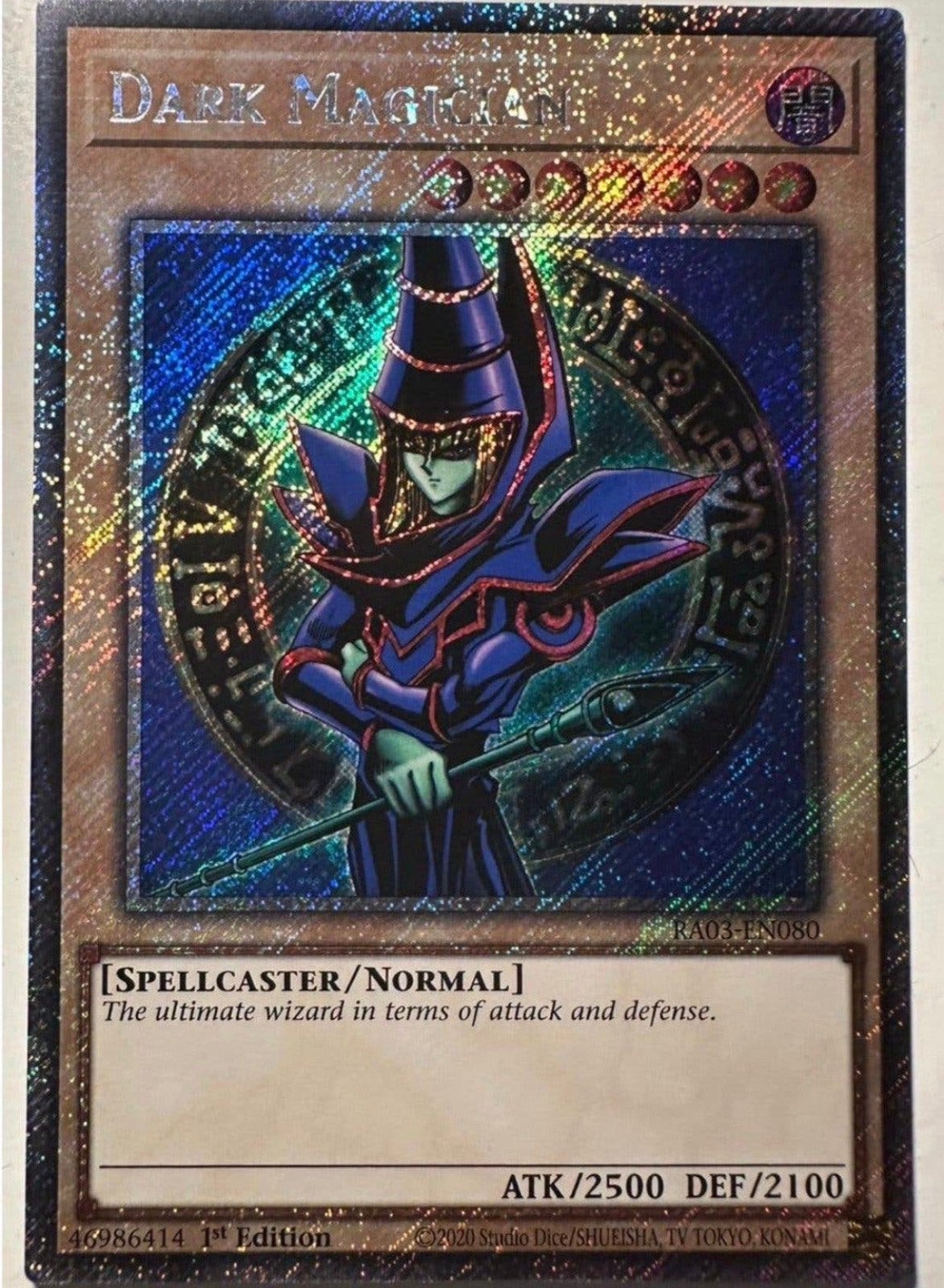 Yu-Gi-Oh! Dark Magician RA03 1st Edition Mint !, Ophalen of Verzenden, Zo goed als nieuw, Losse kaart, Foil