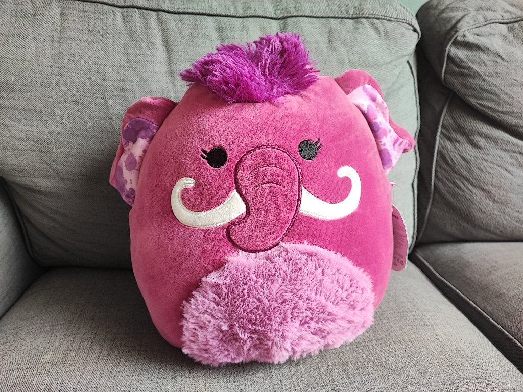 Squishmallows Magdalena Paarse Mammoet Pluche Knuffel 35 cm, Ophalen of Verzenden, Nieuw, Roze, Overige typen