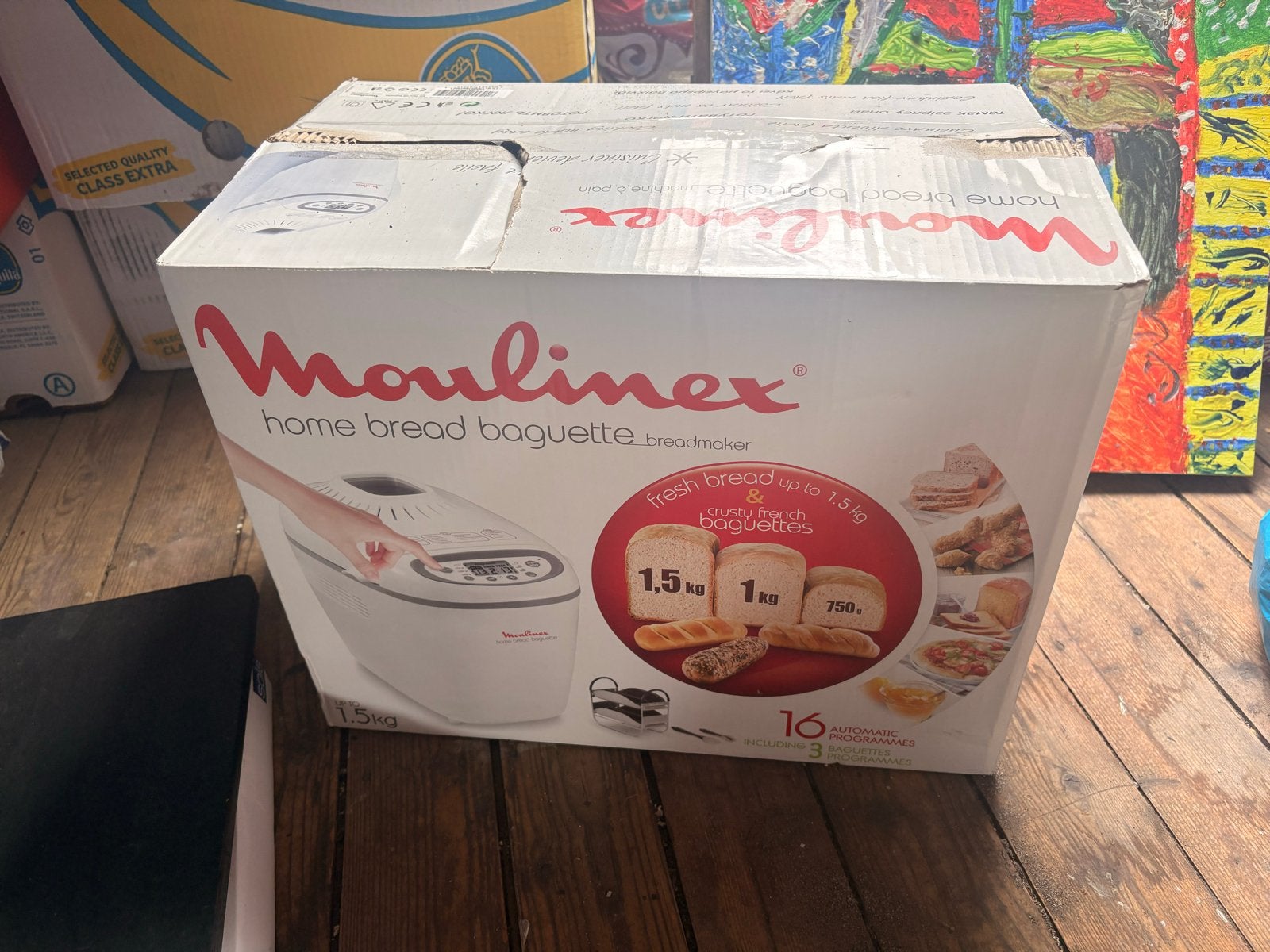 Moulinex Home Bread Baguette Broodbakmachine 1.5kg, Meer dan 10 programma's, Nieuw, 1200 tot 1600 gram deeg, Ophalen