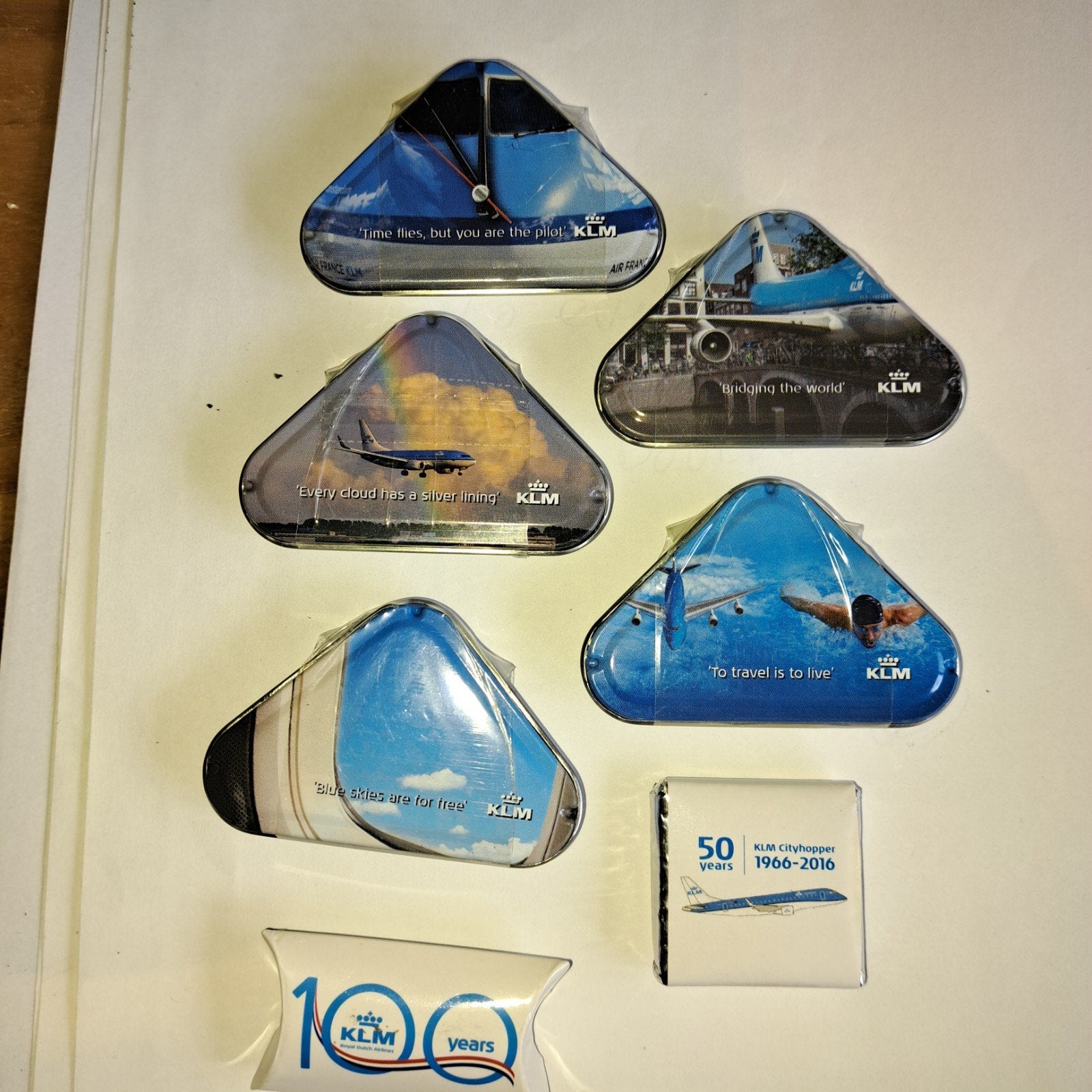 5 KLM pepermuntblikjes - Nieuw in originele seal, Ophalen of Verzenden