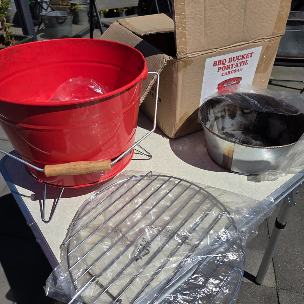 Draagbare bbq houtskool barbeque m handvat, Tuin en Terras, Ophalen of Verzenden, Nieuw, Carcoa, Met accessoires
