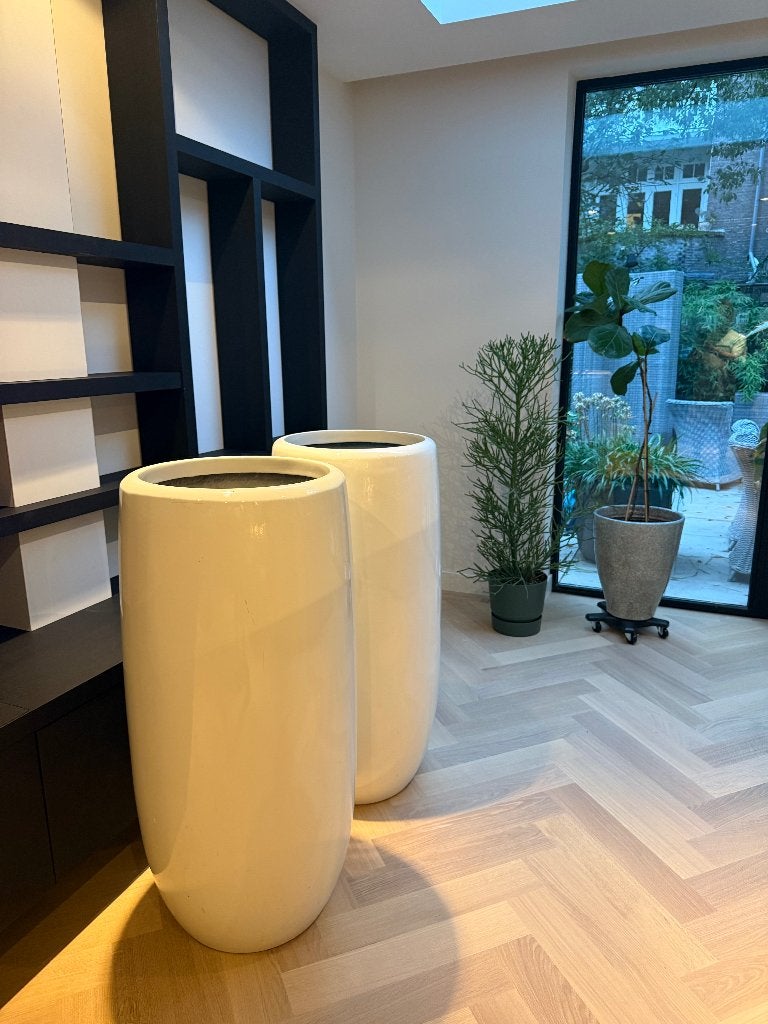 Design planten/bloem potten (wit), Ophalen, Zo goed als nieuw