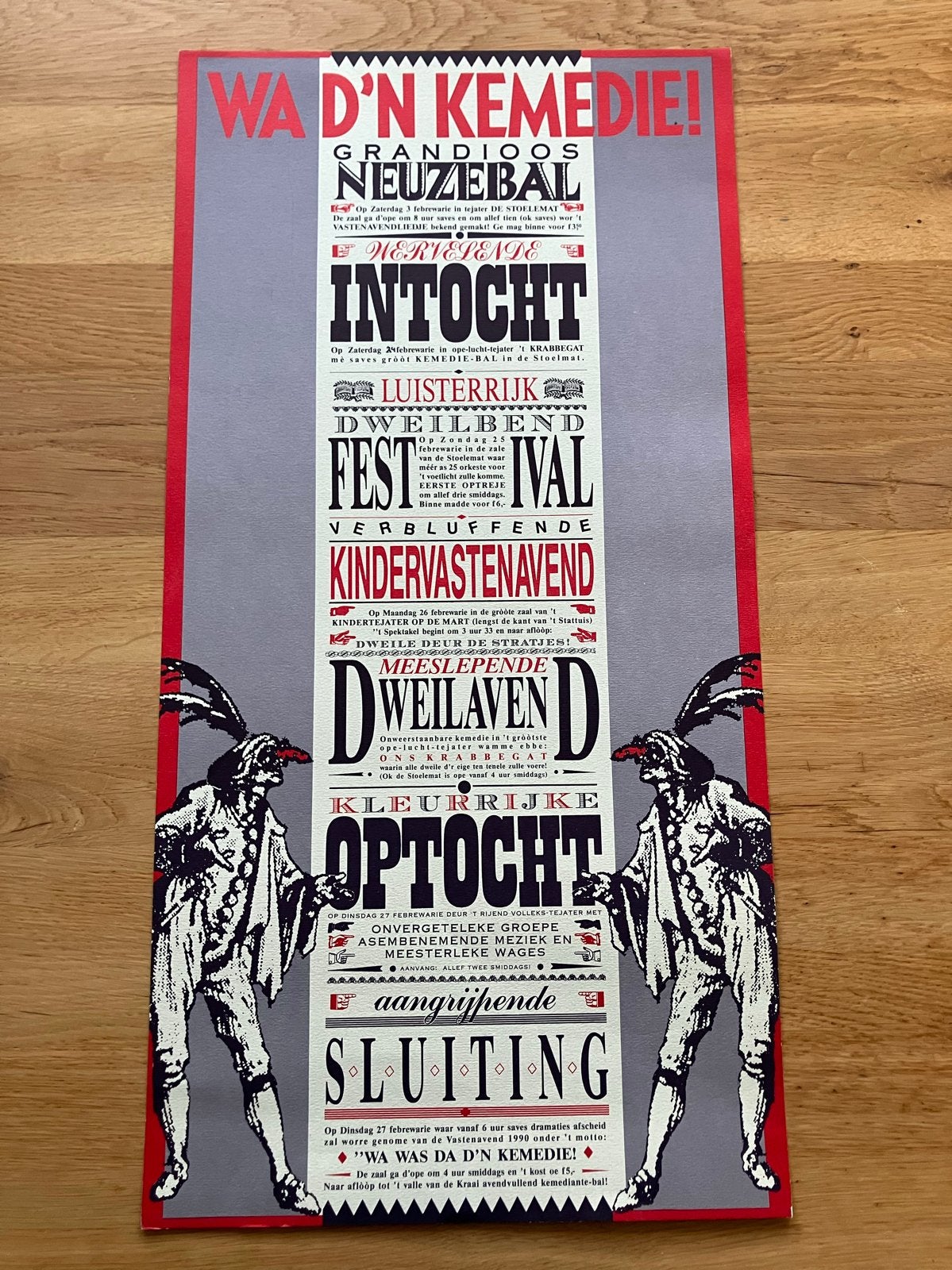 Vastenavend  Poster "Wa d'n Kemedie!" (1990), Ophalen, Gebruikt
