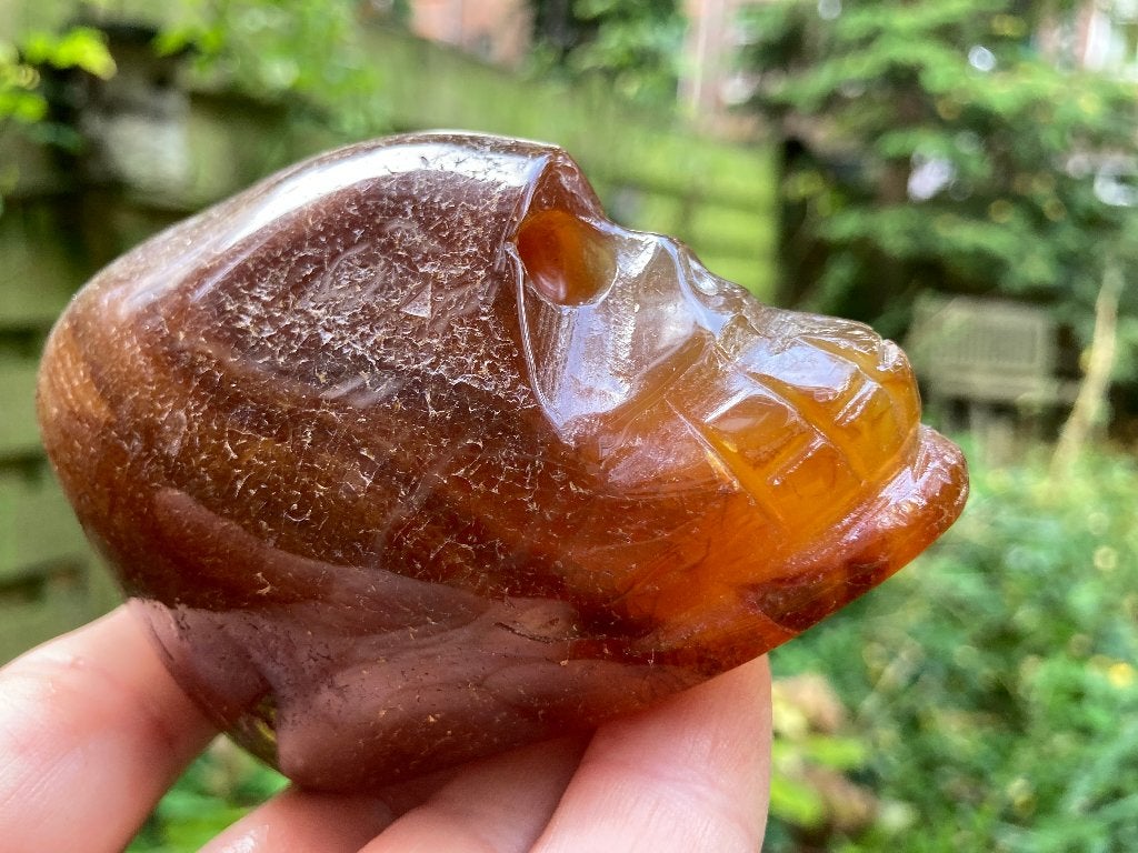 Kristallen Schedel van Oranje Carneool natuurlijke Nugget, Verzamelen, Ophalen of Verzenden, Mineraal