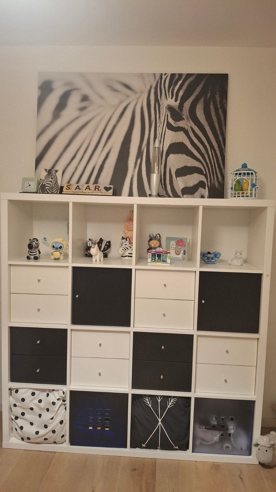 Ikea Kallax vakkenkast met lades, deurtjes en opbergboxen, Ophalen, Gebruikt