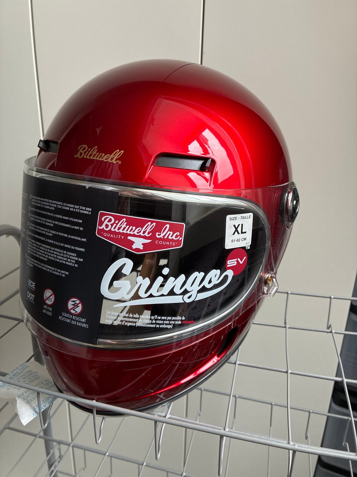 Biltwell Gringo SV ECE 22.06 - Metallic Cherry Red XL, XL, Ophalen of Verzenden, Integraalhelm, Nieuw met kaartje