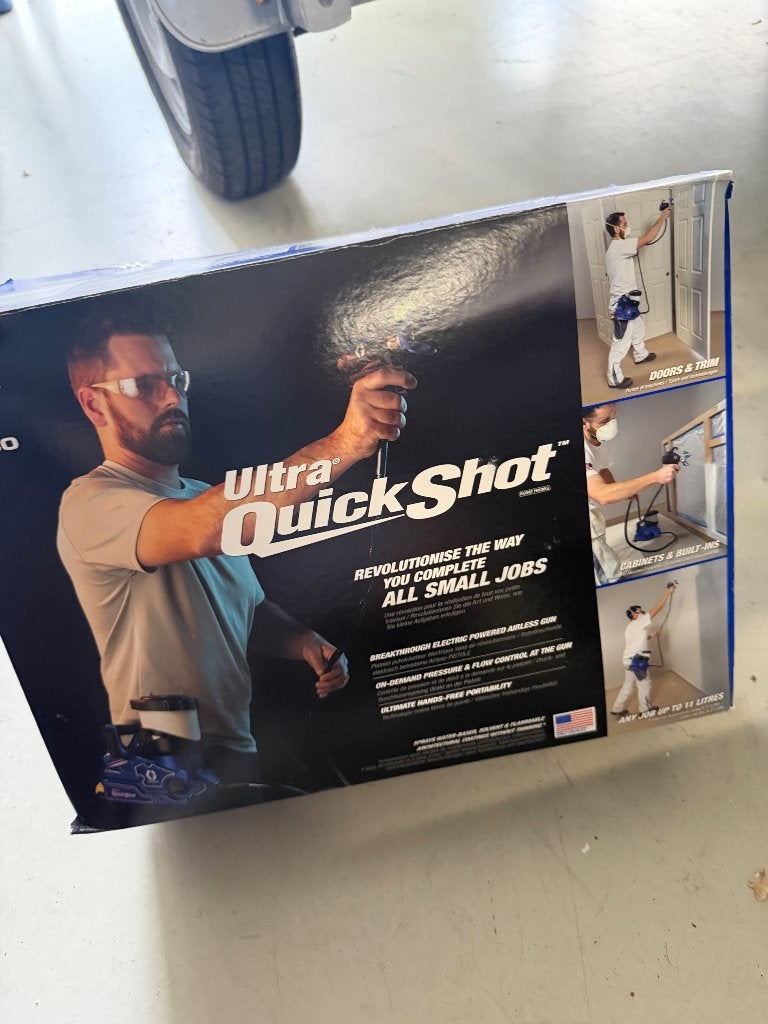 Graco Ultra QuickShot – 1x gebruikt – compleet met 2 accu’s, Doe-het-zelf en Verbouw, Ophalen, Zo goed als nieuw, Verfspuit of Verfpomp