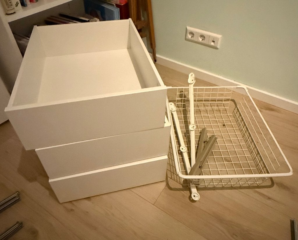 IKEA pax 3x lades en mand, Huis en Inrichting, Kasten | Kledingkasten, Ophalen, 50 tot 100 cm, Zo goed als nieuw, Minder dan 100 cm