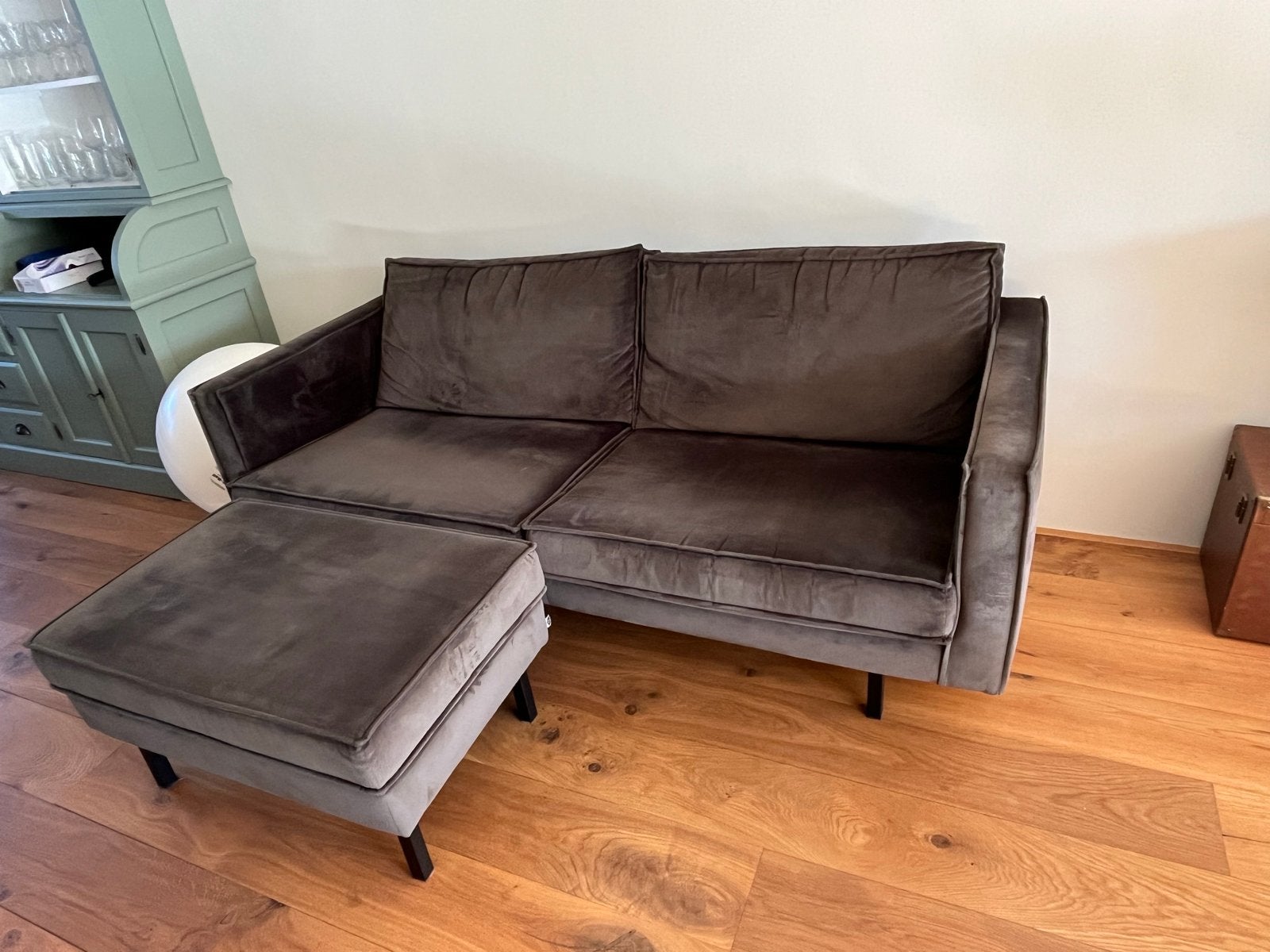 WOOOD Rodeo bank (2.5-zits) met hocker - Forest Green, Ophalen, Gebruikt, 150 tot 200 cm, Driepersoons