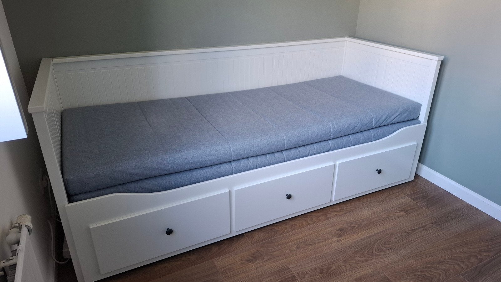 IKEA Hemnes Bedbank met 3 lades, Ophalen, Verstelbaar, Wit, Tweepersoons