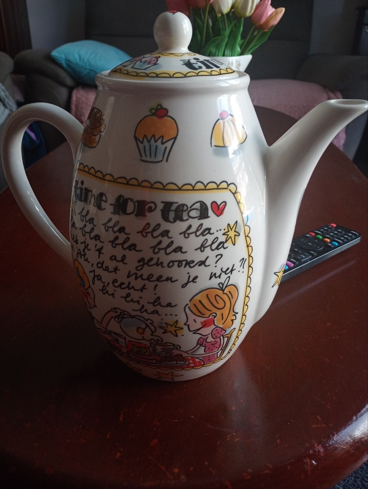 Blond Amsterdam Hoge Theepot in Nieuwstaat, Zo goed als nieuw, Steen/keramiek, Meerkleurig, Ophalen
