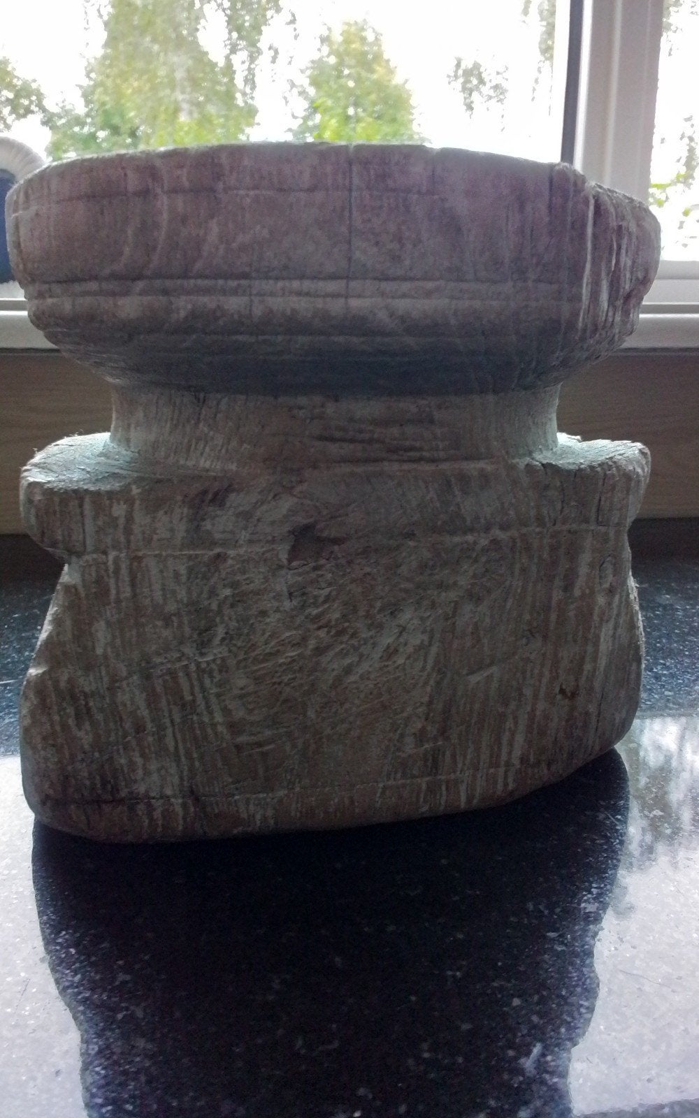 Prachtige authentieke handgemaakte houten kandelaar, Antiek en Kunst, Ophalen of Verzenden