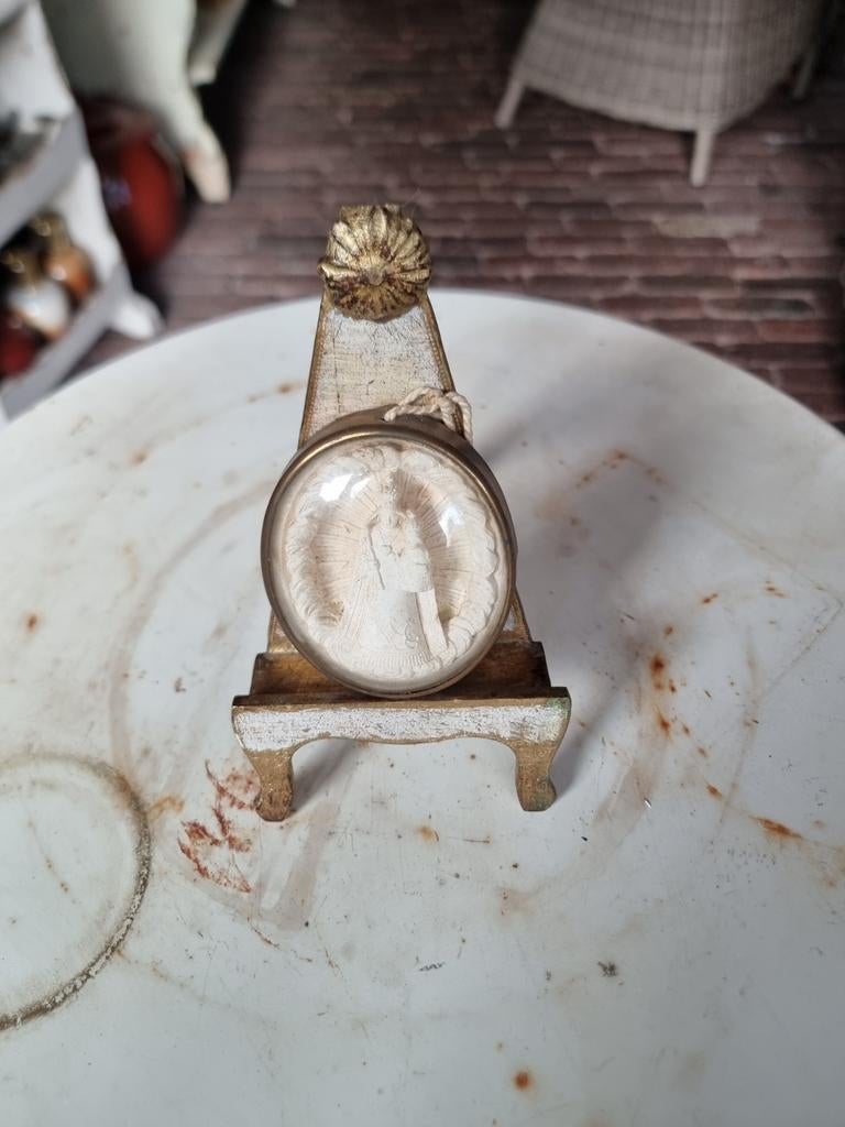 Oud heilig relikwie meerschuim 17 * schapenweide *, Ophalen of Verzenden