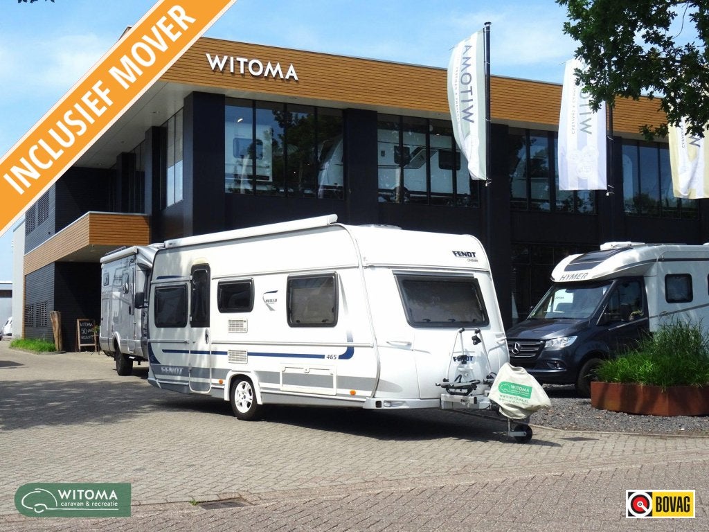 Fendt Bianco 465 TG Enkelbedden, Caravans en Kamperen, Caravans, Kachel, Rondzit, Bedrijf, Overige typen