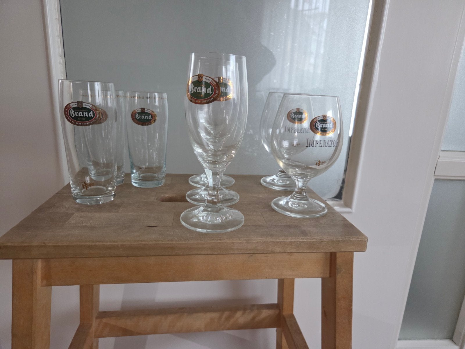 Brand 8 BierGlazen, Verzamelen, Ophalen, Nieuw, Glas of Glazen, Brand