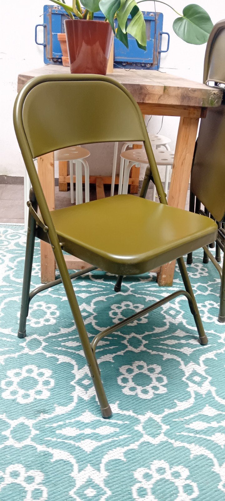 4 tuinstoelen leger/olijf groen., Overige kleuren, Nieuw, Ophalen of Verzenden, Vier