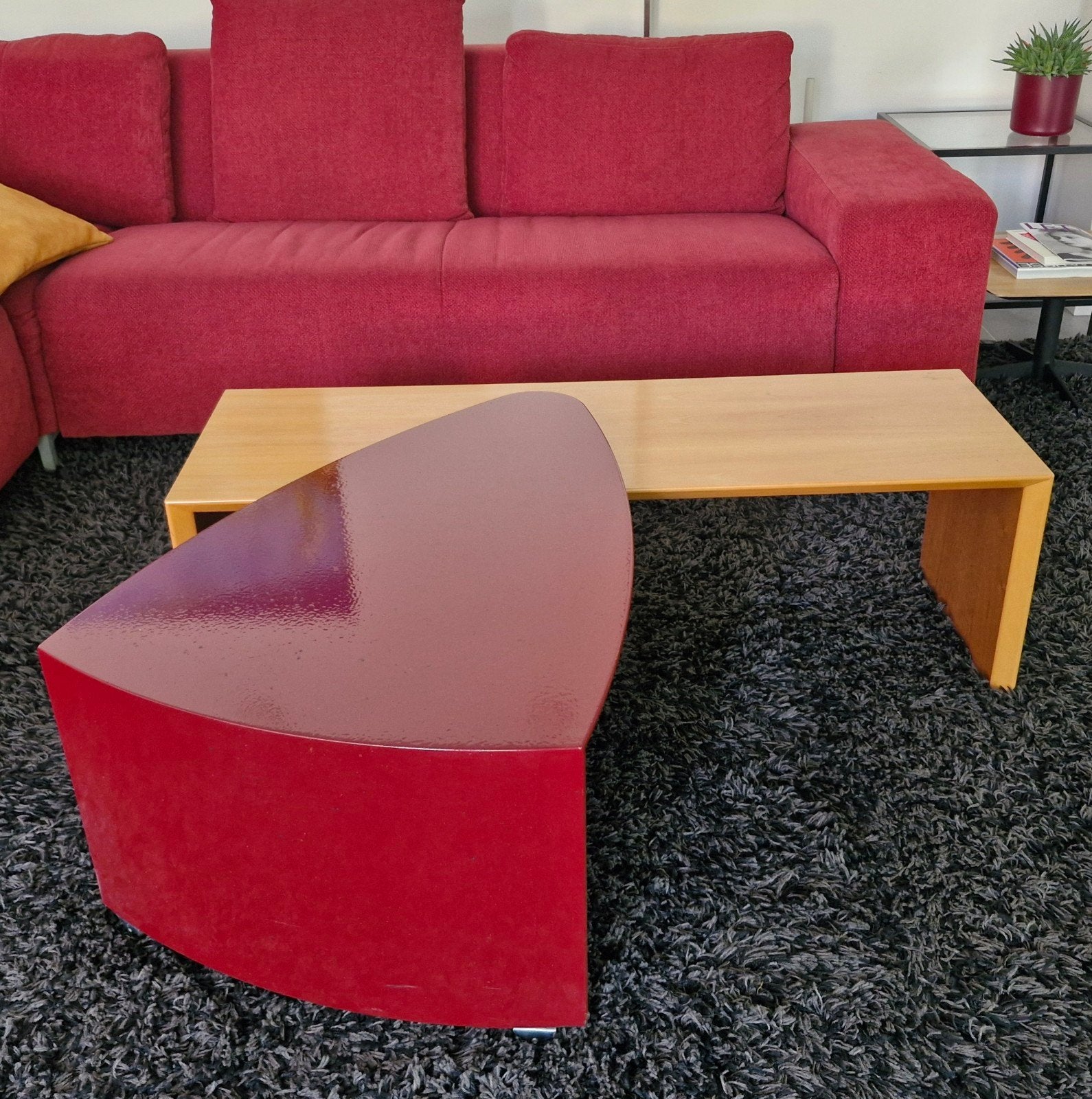 Dutch Design Salontafel beweegbaar (2 delen) Leolux?, Ophalen, Gebruikt, Hout, Dutch design