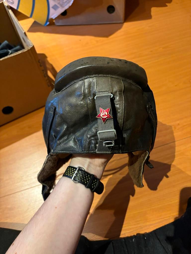 Vintage Sovjet Luchtmacht Vliegerhelm - 1980, Verzamelen, Militaria | Algemeen, Ophalen, Luchtmacht, Overige gebieden, Helm of Baret