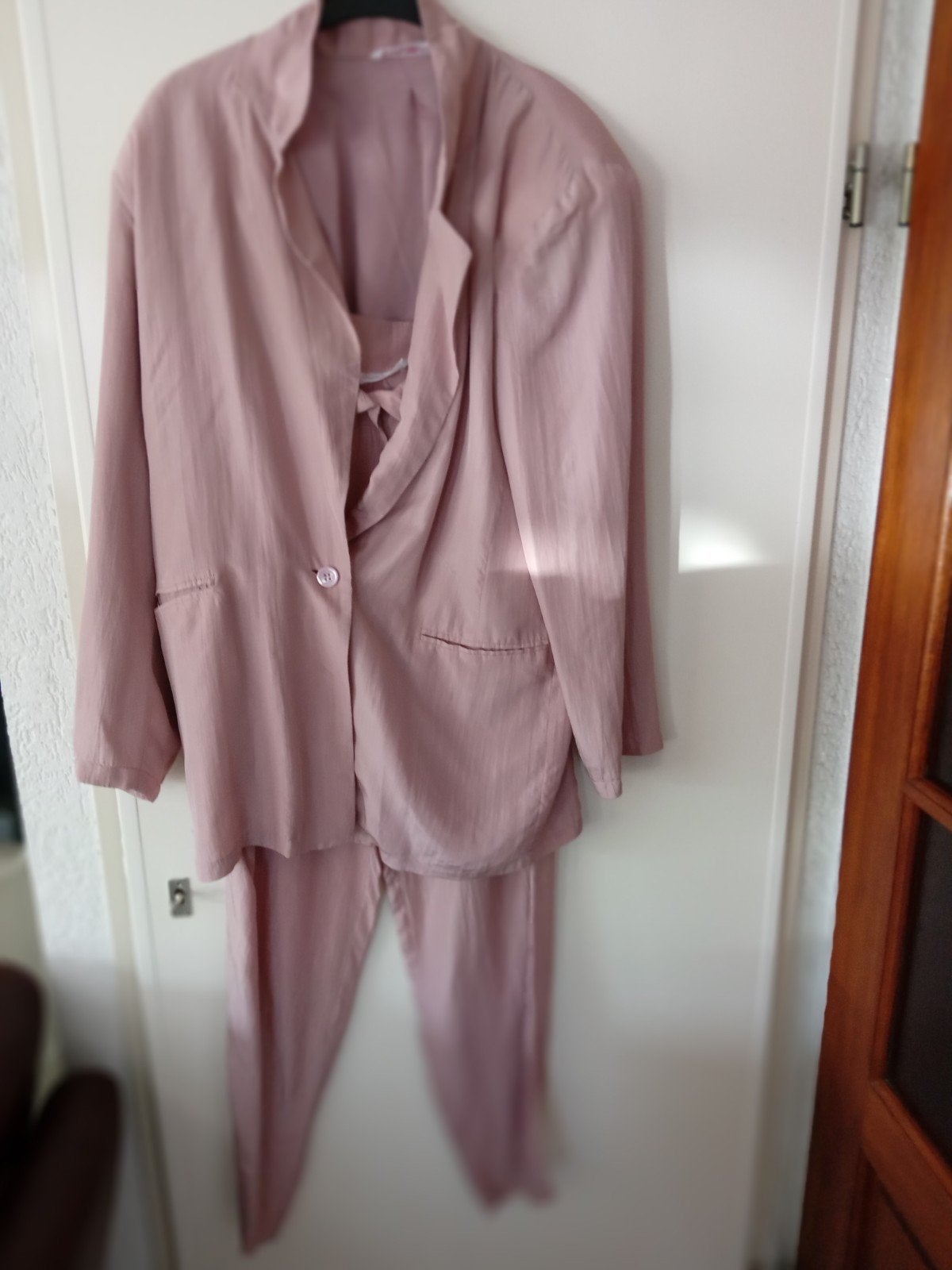 Roze damespak - Jasje en broek maat L, Kleding | Dames, Maat 42/44 (L), Ophalen of Verzenden, Roze, Lang