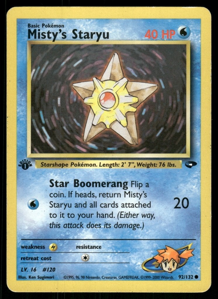 Misty's Staryu 92/132 - Gym Challenge (1st edition (EX), Verzenden, Gebruikt