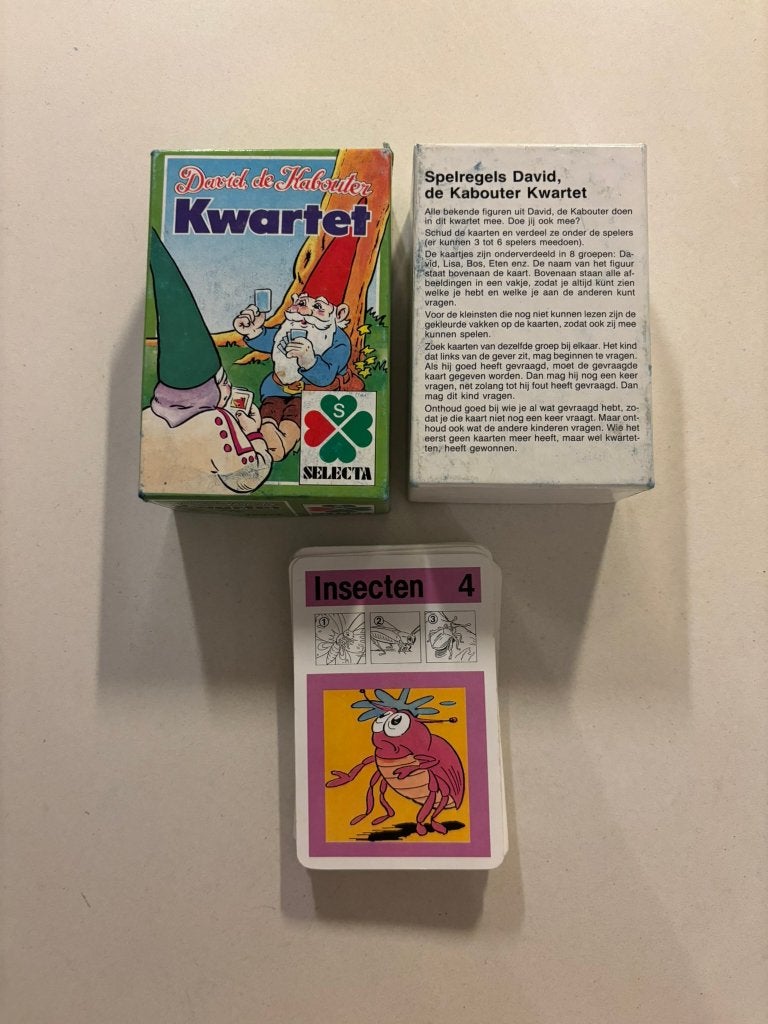 Compleet kaartspel david de kabouter kwartet van selecta., Verzamelen, Ophalen of Verzenden, Zo goed als nieuw, Speelkaart(en)