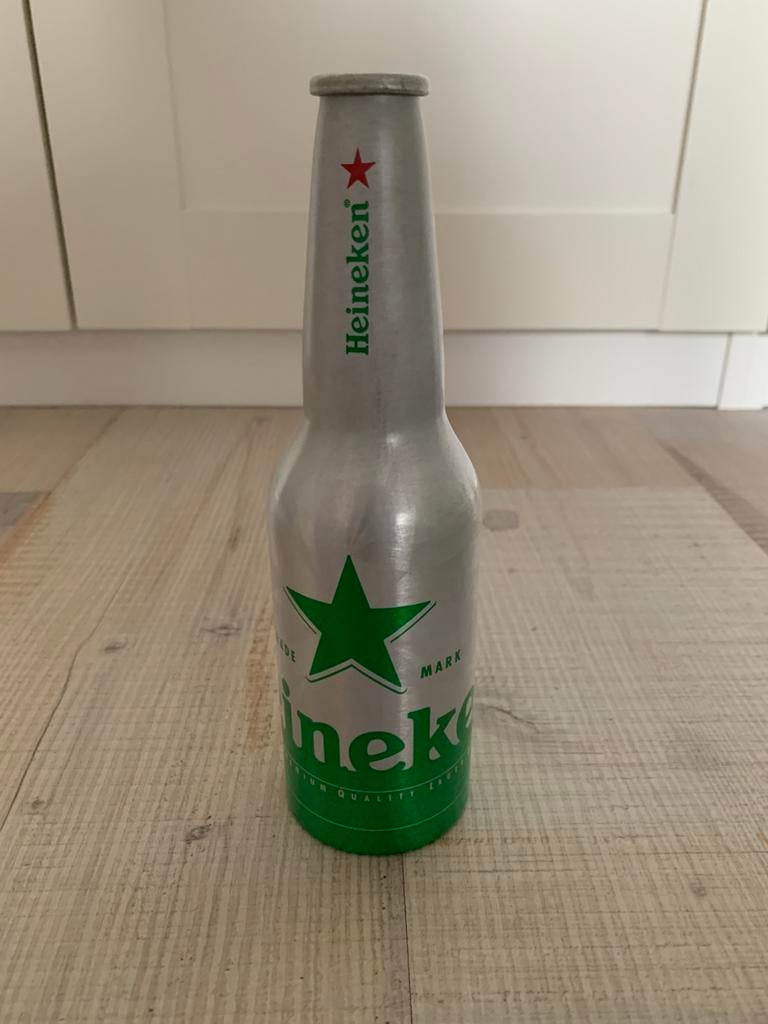 Heineken aluminium fles, Ophalen of Verzenden, Zo goed als nieuw, Flesje(s), Heineken
