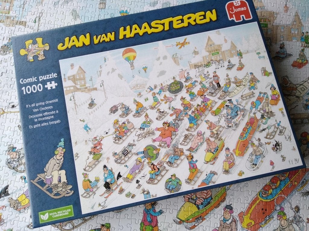Jan van Haasteren puzzel [1000st] VAN ONDEREN, Ophalen of Verzenden, 500 t/m 1500 stukjes, Zo goed als nieuw, Legpuzzel