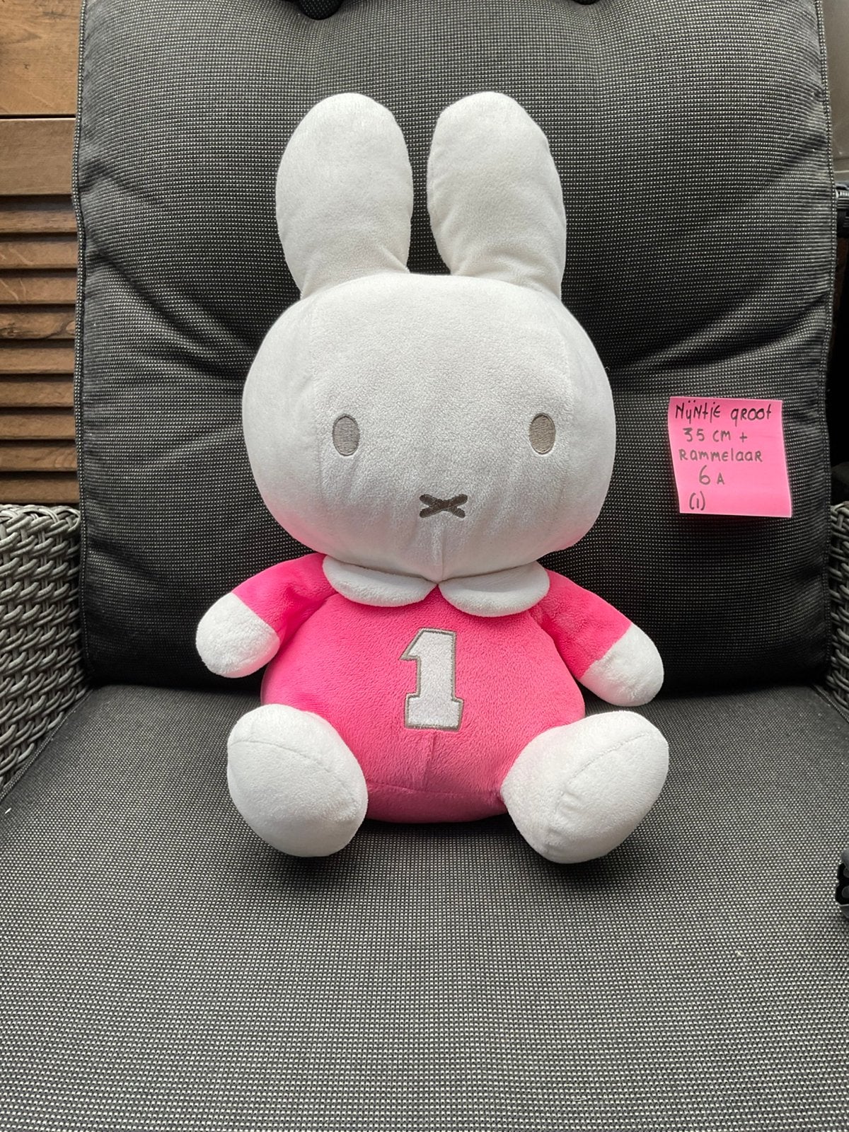 Gebruikte, niet kapot, roze Nijntje knuffel rammelaar 35/40, Ophalen, Gebruikt, Kraamcadeau