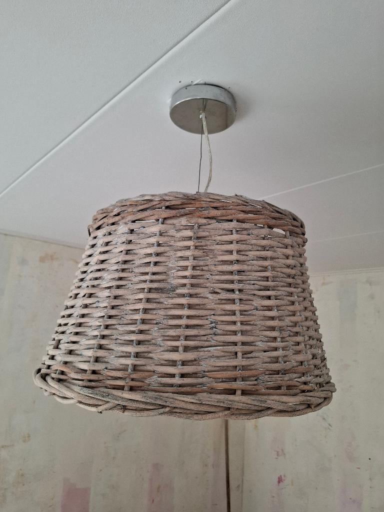Rotan hanglamp naturel boho Ibiza incl. lamp, Ophalen, Gebruikt, Minder dan 50 cm