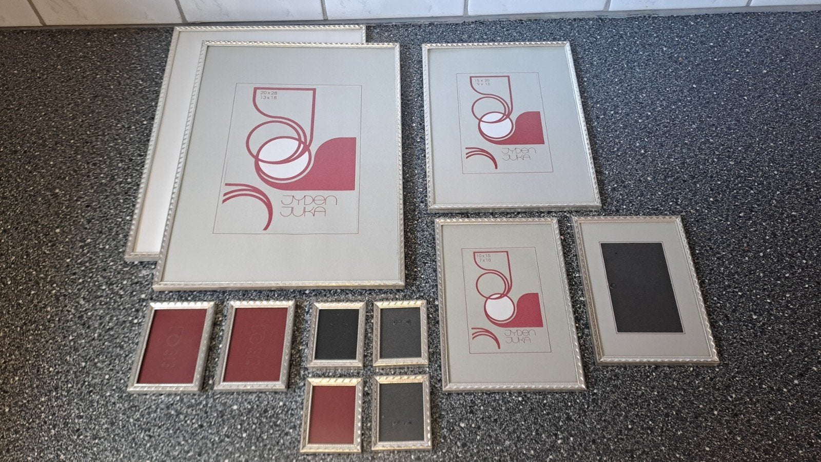 Set van 12 Vintage Verzilverde Fotolijstjes - Diverse Maten, Zilver, Zilver, Sierrand, Onbekend