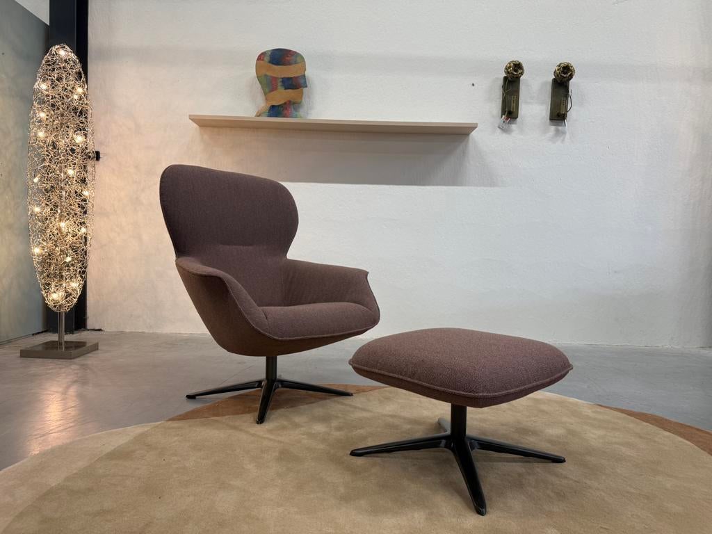 Nieuw Pode Flare draai Fauteuil met poef Stof, Nieuw, 75 tot 100 cm, Stof, Pode