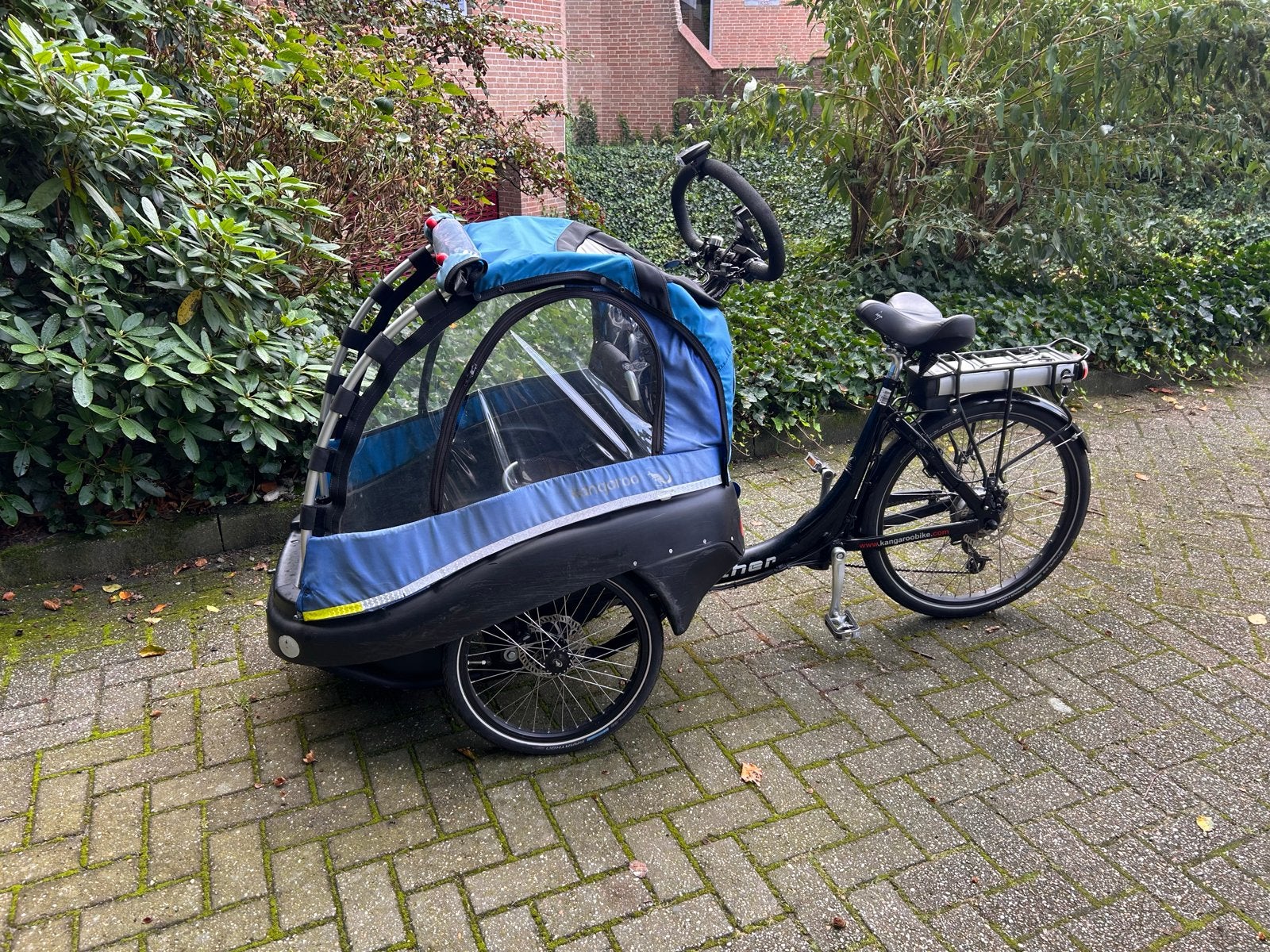 Elektrische Bakfiets Winther Kangaroo - Antilekbanden, Gebruikt, Elektrisch, 2 kinderen, Schijfrem
