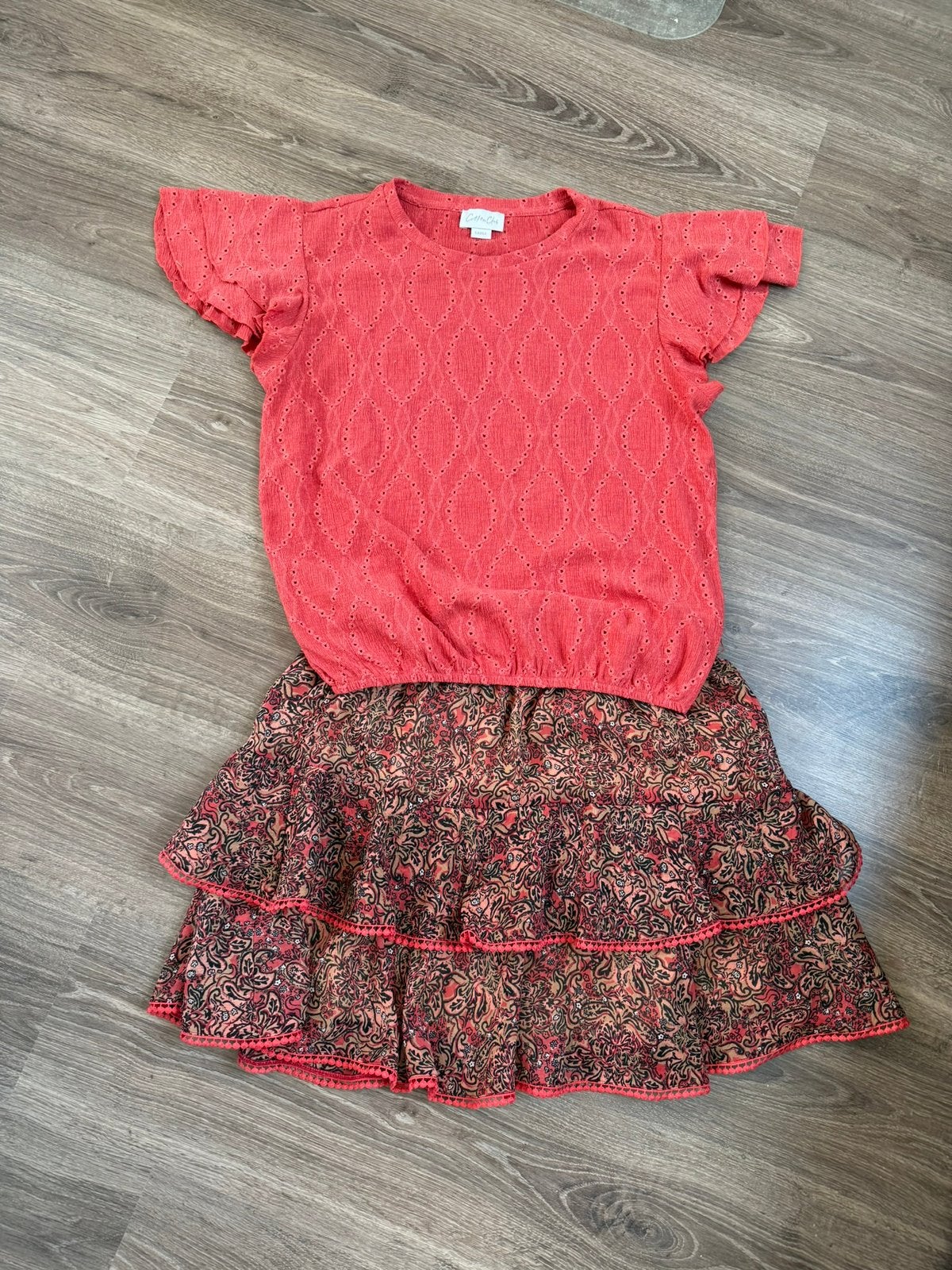 Rok met shirt cottonclub maat L/XL, Ophalen of Verzenden, Zo goed als nieuw, Maat 46/48 (XL) of groter, Onder de knie