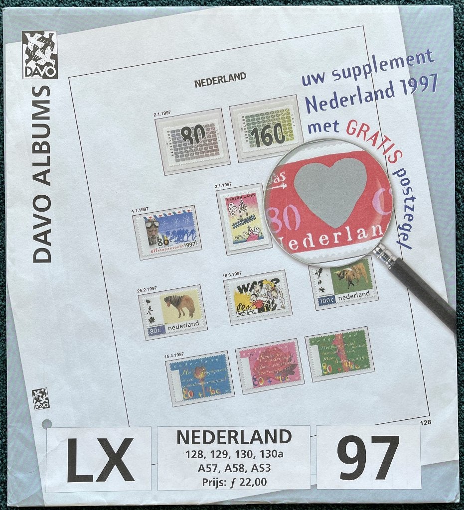 Nederland 1997 LX Davo Supplement met 7 Bladen, Ophalen of Verzenden, Verzamelalbum