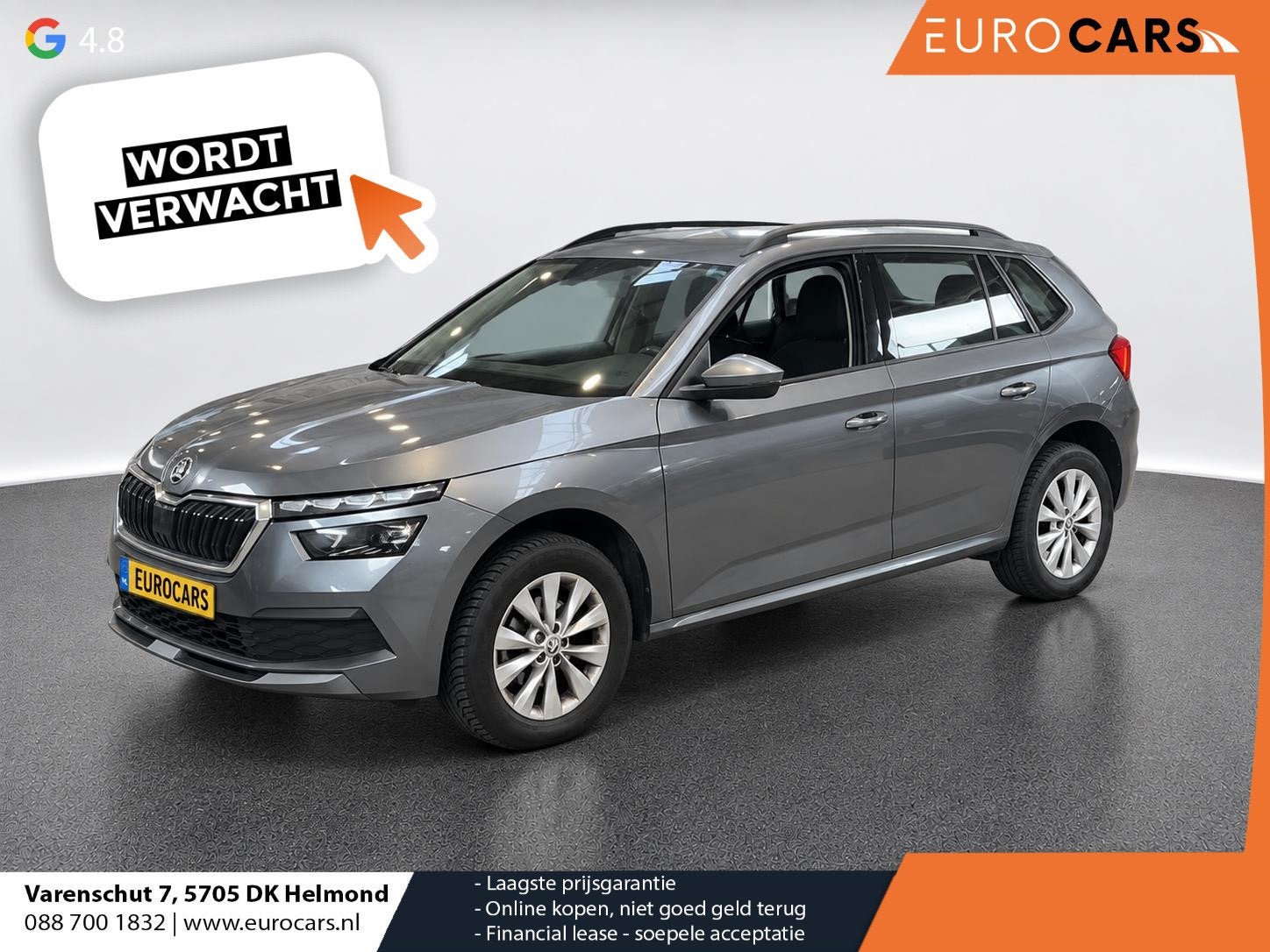 Skoda Kamiq 1.0 TSI 110pk DSG Ambition Navigatie Apple CarPl, Auto's, Stof, Gebruikt, Euro 6, 1137 kg