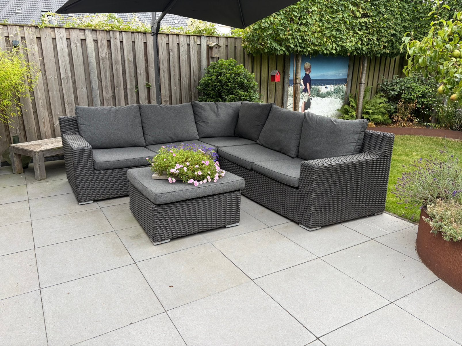 Loungeset / hoekbank own living, Ophalen, Kunststof, 6 zitplaatsen, Zo goed als nieuw