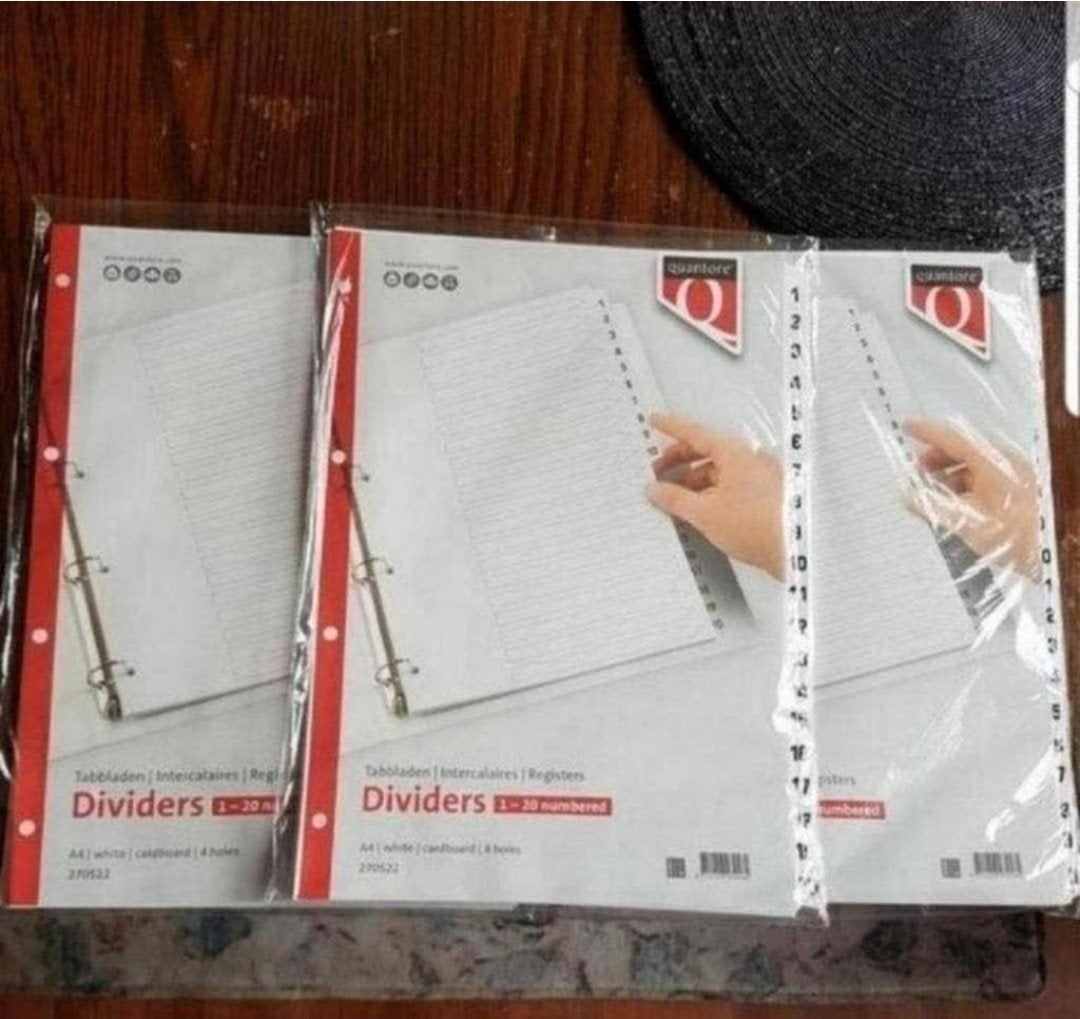 Tabbladen Quantore A4 4-gaats 20-delig bieden, Diversen, Schrijfwaren, Ophalen of Verzenden, Nieuw