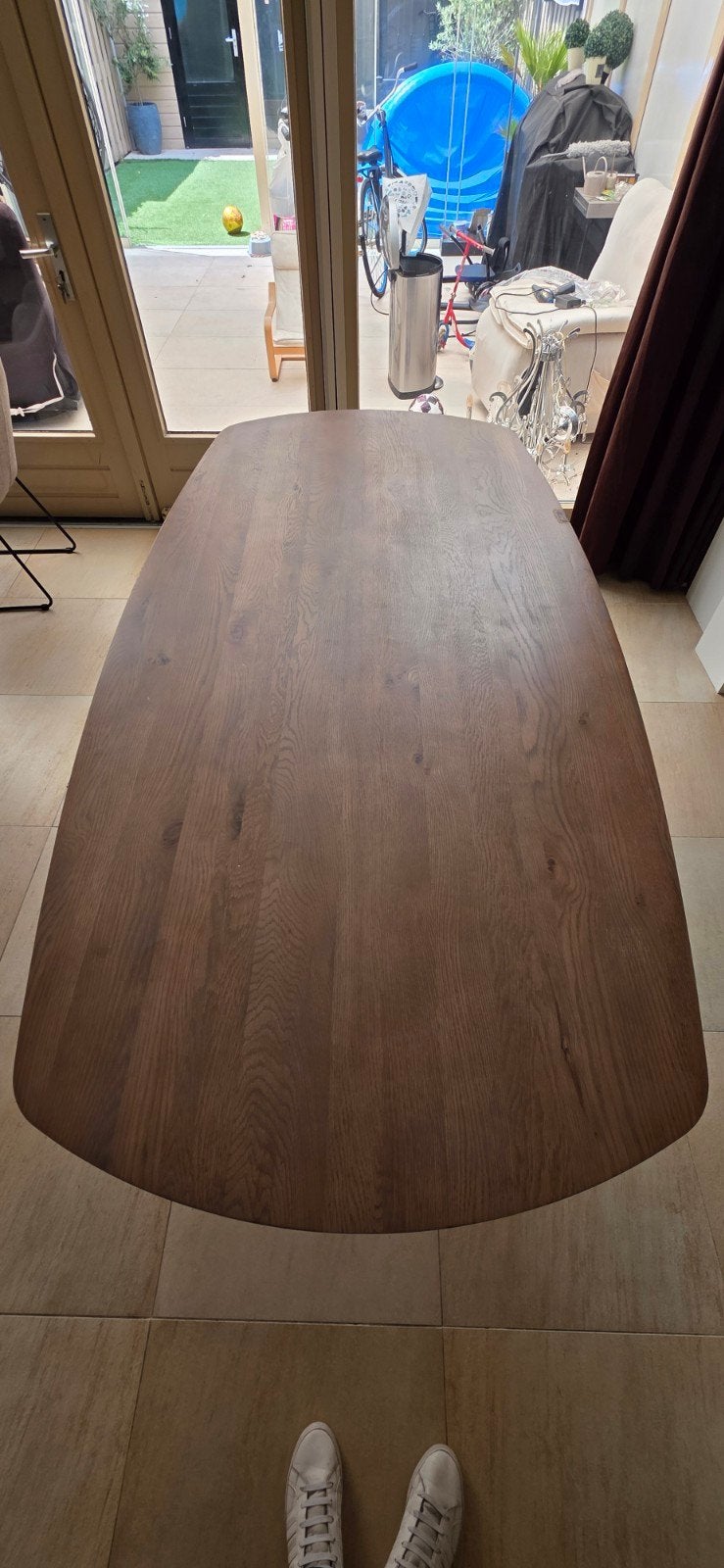 Deense Eettafel 220x110cm, Ophalen, 200 cm of meer, 50 tot 100 cm, Zo goed als nieuw