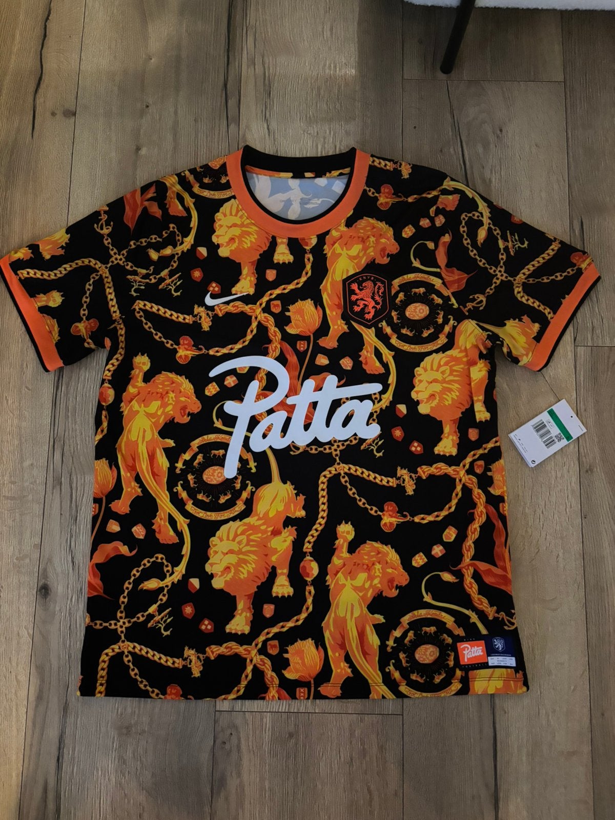 Patta x Nike KNVB Pre-Match Jersey Black/Orange, Ophalen of Verzenden, Zo goed als nieuw, Maat 56/58 (XL), Oranje