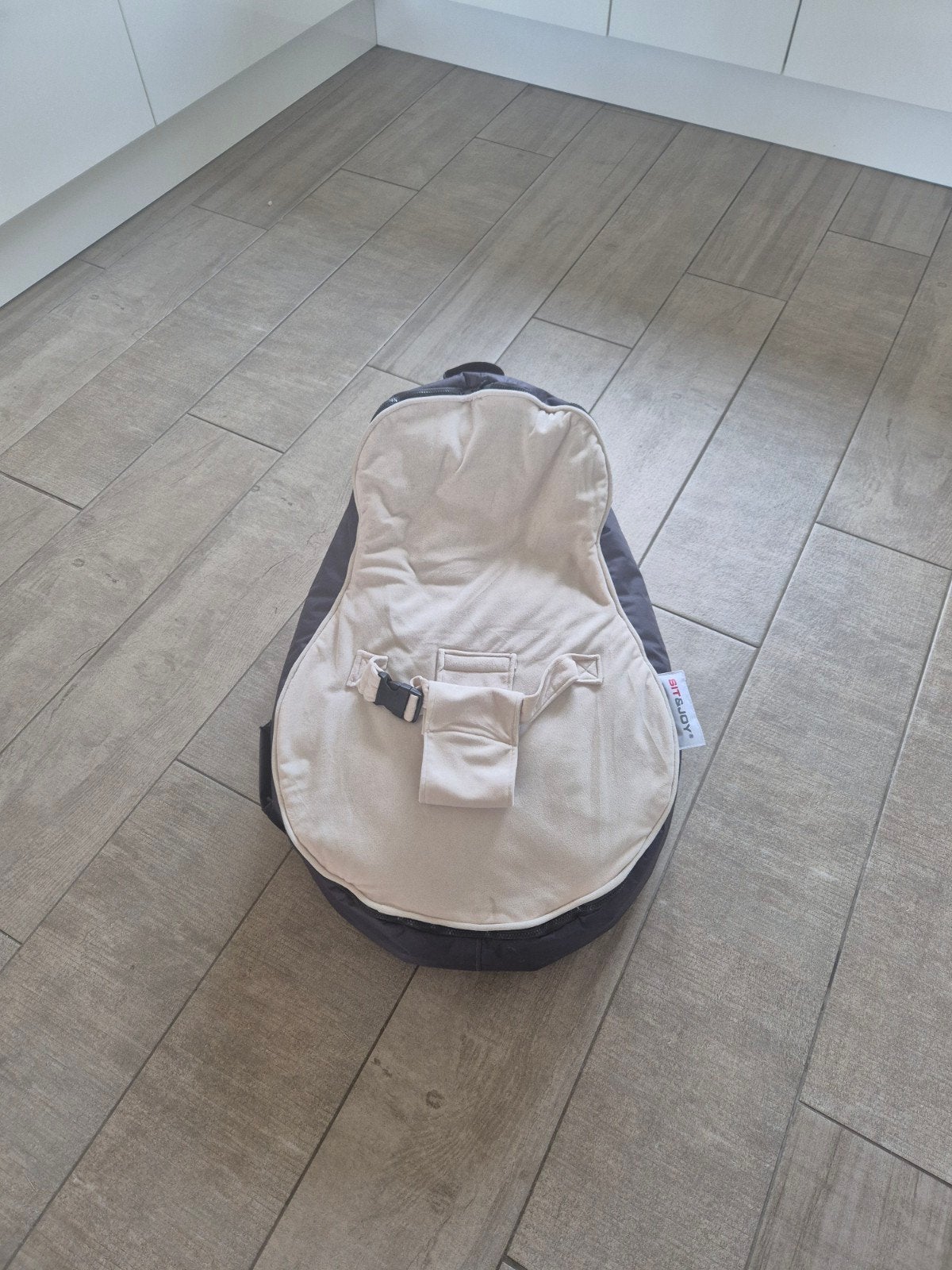 Sit & Joy Baby Zitzak met Gordel - Grijs/Beige, Ophalen, Gebruikt, Verstelbaar