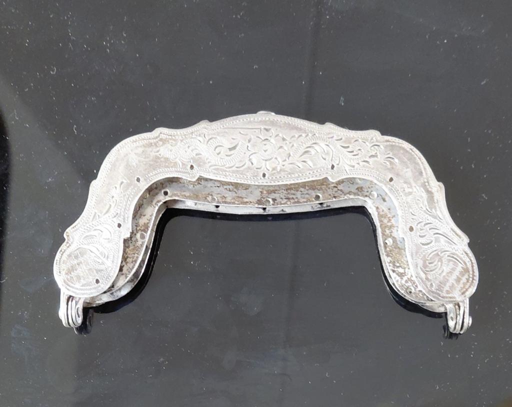 ANTIEK,zware/ stevige zilveren tasbeugel 10cm, Verzenden