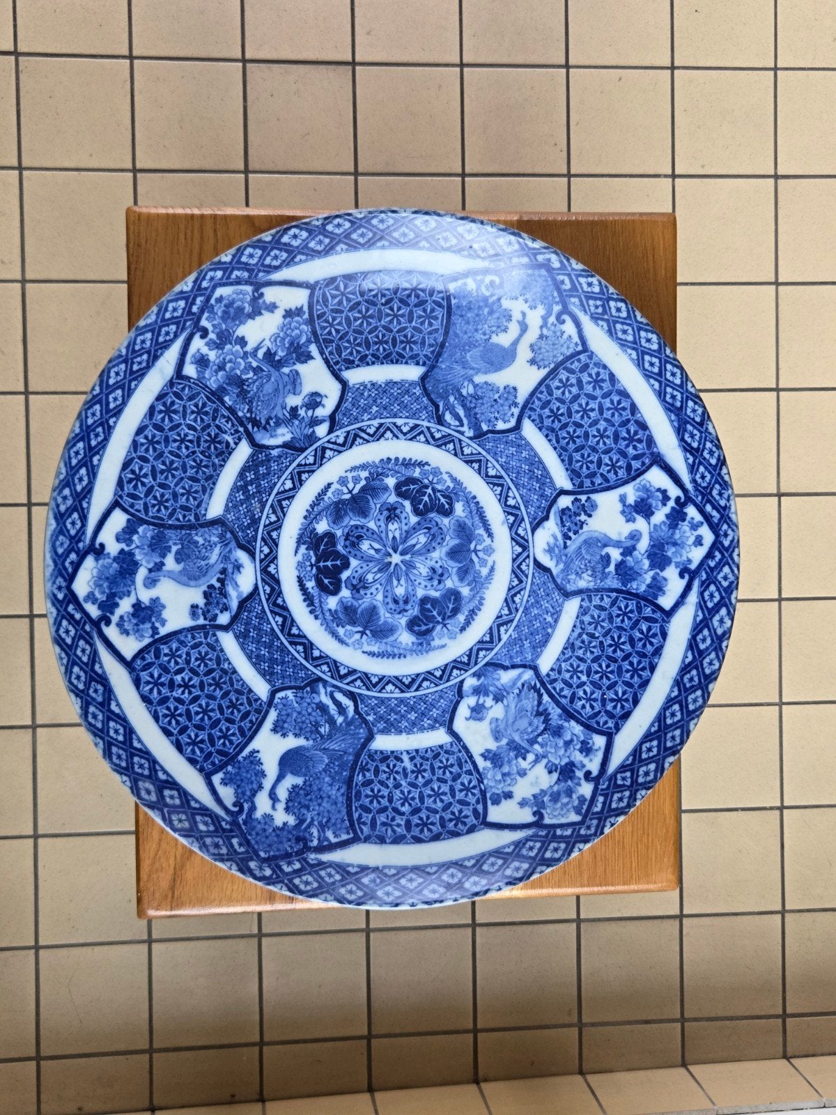 AD30 2x Antieke Chinese/Japanse Blauw-Witte Schaal/Bord - 46, Ophalen